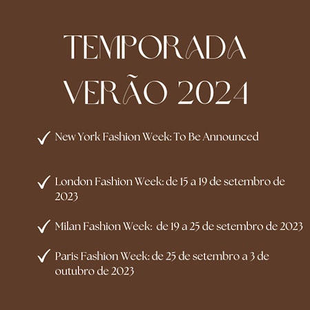 calendário fAshion weeks 2023!